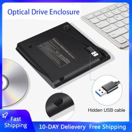 Gevallen 12,7 mm USB 3.0 DVD -drive Externe optische schijven Sata naar USB externe behuizing voor laptop notebook zonder drive