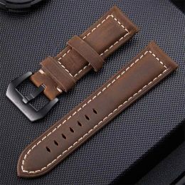 Boîtiers 20mm 22mm 24mm 26mm vert marron Bracelet en cuir véritable homme Bracelet de montre pour Panerai PAM111 441 Bracelet de montre en peau de vache Bracelet de poignet