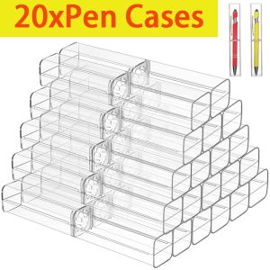 Caisses 20pcs crayon crayon clear boxes bacspoint pens bac cadeau en plastique crayon coffret carré plateau carle de styl