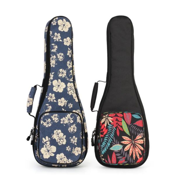 Cas 21 23 26 pouces Sac ukulélé Sac à dos épaissis de la poussière étanche à poussière Talle de rotule coton coton de style ethnique de guitare fleur de guitare