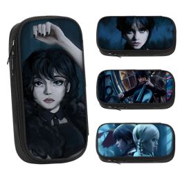 Cases 21cm x 10 cm woensdag American TV Drama Addams Familie Potlood Cases Bag canvas utility Persoonlijkheid grote capaciteit schoolbenodigdheden