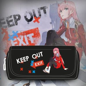 Cases 21cm x 9 cm Darling in de franxx nul twee potloodkasten zakken anime grote capaciteit limited edition canvas kinderen briefpapier opslag