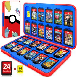 Étuis 24 en 1 pour cartes de jeu, étui de rangement pour Nintendo Switch, accessoires, couvercle en Silicone, boîte à cartes Portable pour Switch OLED/Switch Lite