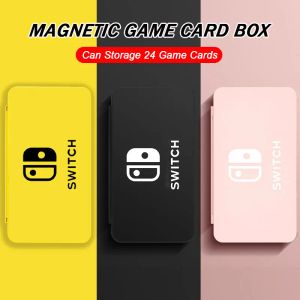 Cas 24 en 1 cartes de jeu magnétique Étui de stockage pour Nintendo Switch Oled Color Color SD Memory Memory Protective Cover Box Accessoires