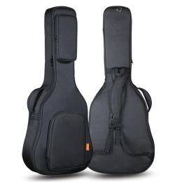 Cajas de tela impermeable de 40/41 pulgadas bolsas de guitarra acústica mochila de algodón de 10 mm correas de hombro doble acolchado estuche suave