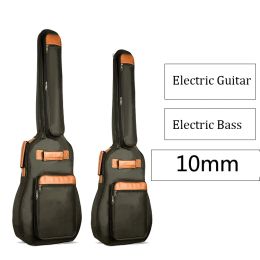 Cajas de 40/46 pulgadas Bolsa de guitarra eléctrica Bolsa de bajo eléctrico eléctrico de 10 mm Engrosar la caja de la bolsa de concierto acolchado