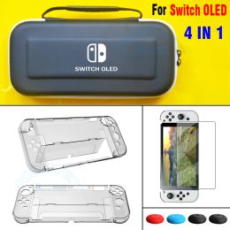 Cas 4In1 pour Nintend Switch Oled Cover Cover Sac de stockage Crimstal Shell Screen Glass Film pour Nintendo Switch Accessoires OLED