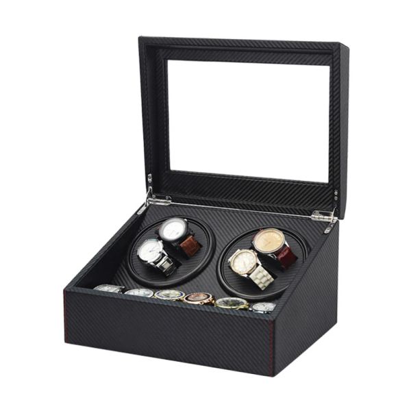 Cas 6 + 4 Fibre de carbone PU Watch Box