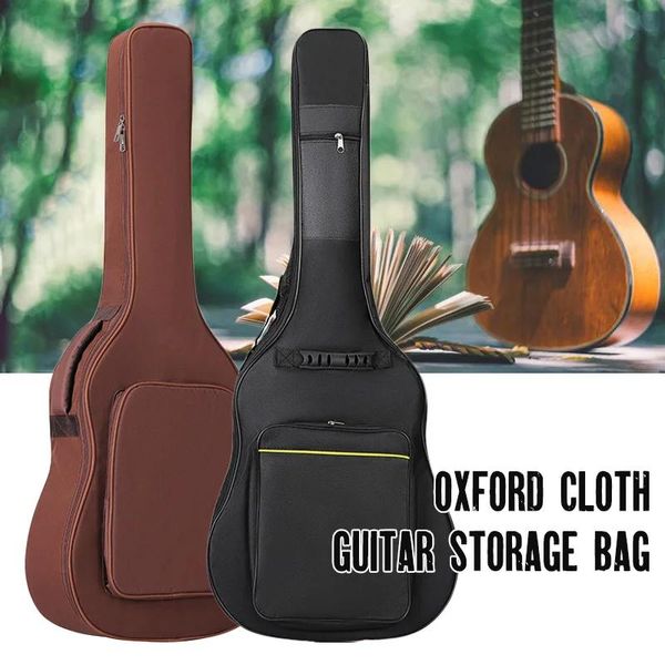 Estuches Estuche para guitarra impermeable de tela Oxford 600d, mochila acolchada con doble hombro, bolsa de transporte para instrumentos musicales, bajo y guitarra de 2141 pulgadas