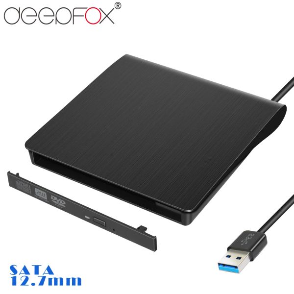 Casos 9.5/12.7 mm USB3.0 SATA BLURO Kit de caja de accionamiento óptico DVD/CD Case para la computadora portátil de cuaderno sin conducción