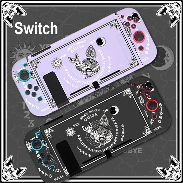 Funda estética negra para tablero Ouija, Funda para Nintendo Switch, Funda protectora acoplable de Tarot TPU para controlador de interruptor JoyCon