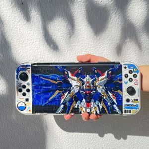 Gevallen Anime Gundam Voor Carcasa Switch Gaming Accessorie Funda Switch OLED Transparante Beschermhoes Behuizingen Voor Schakelaar Shell Cover