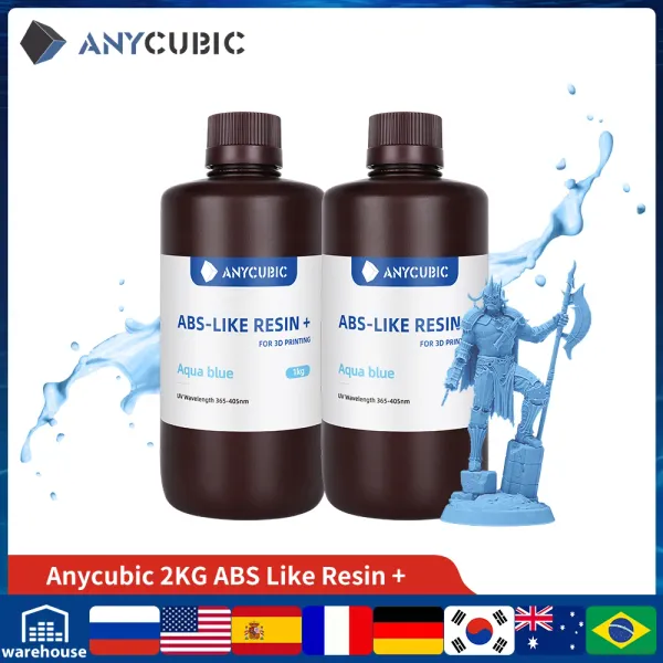 Cas anycubic Abslike Resin 3D Imprimante UV Résine 405 nm pour les imprimantes DLP LCD forte précision d'impression de formule jusqu'à 0,1 mm résine ABS +