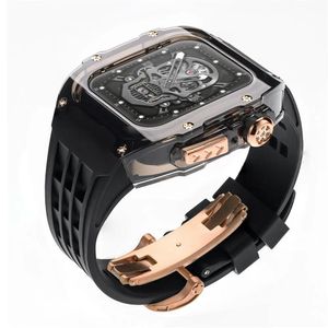 Cases AP Mod Kit Transparent Polycarbonate Case for Apple Watch Ultra 49mm Series 8 7 6 5 4 SE Butterfly Silicone Band