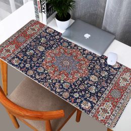 Casos hermosos alfombra persa alfombra juego de almohadilla de ratón xl casera personalizada hd mousepad xxl mousepads de mesa de goma natural de oficina suave