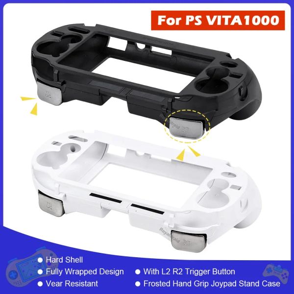 Cas Noir blanc givré poignée Joypad support étui avec bouton de déclenchement L2 R2 pour PSV 1000 PS VITA 1000 PSV1000 accès à la Console de jeu