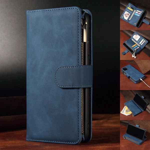 Cas Business Wallet Card Slots Kickstand Leather Phone Case pour Huawei P40 Pro Plus P30 P20 Lite Mate 30 Pro Honor 20 Pro10i 10 Lite