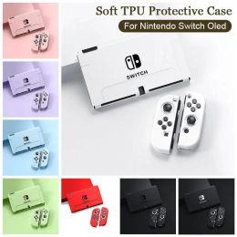 Cases Candy Color Case for Nintendo Switch OLED Game Console Joycon Controller Skin Shell Soft Silicone Protective Cover Accessoires
