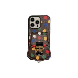 Caisses cartes Pocket Téléphone Designer Cuir Crossbody Iphone Case pour 14 Pro Max 14pro 13 12 Fashion Brand Phone Shell
