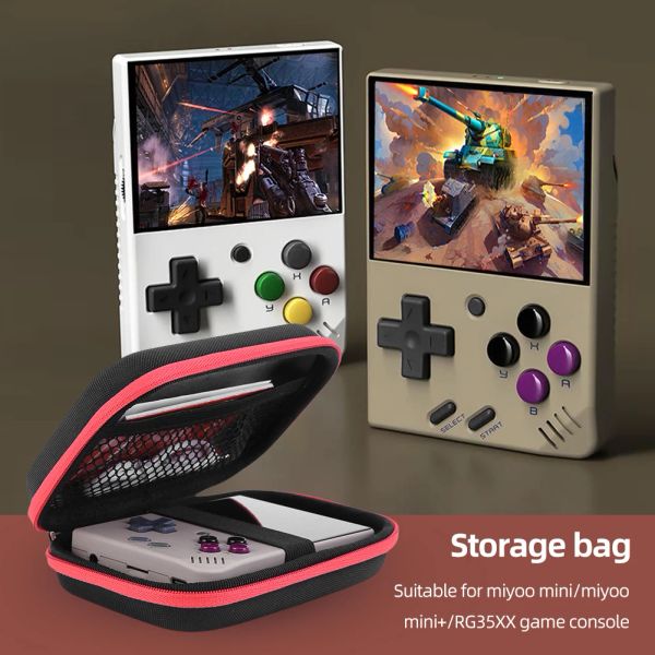 Cas de porte-caisses pour Anbernic RG35XX Black Case pour Miyoo Mini Plus Case Retro Video Game Console Portable Mini Sac avec longe