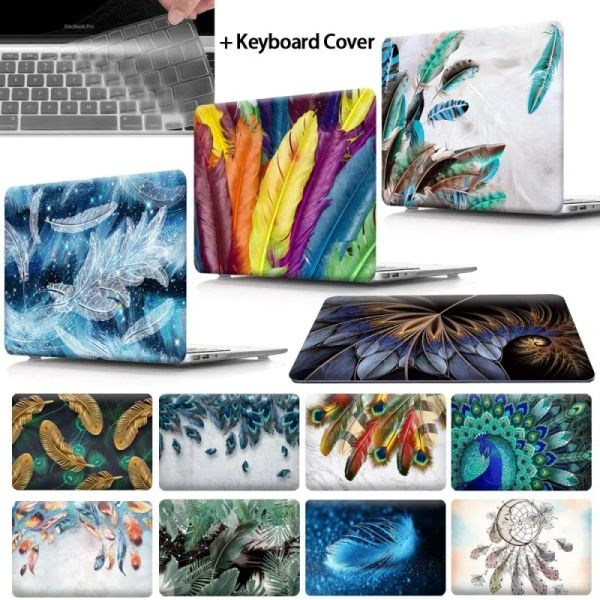 Casos Case para Apple MacBook Air Pro Retina 11 12 13 15 16 Barra táctil Feather Shell Hard Shell Latop Cover + teclado Skin