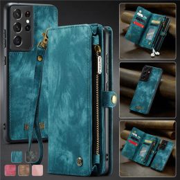 Cases Caseme Magnetic Flip Leather Phone Case voor Samsung S22 Plus S23 S23 S21 Ultra S20 S10 Wallet Card Cover voor Galaxy Note 20 10 Coque