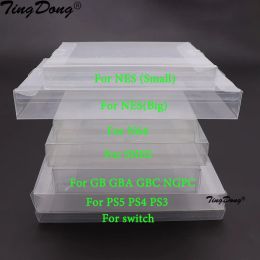 Caja transparente para cartuchos de juegos, Protector de plástico PET para juegos CIB para N64 NES SNES para GB GBA GBC NGPC Switch para PS5