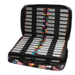 Caisses crayon coloré boîtier à crayons 480 crayon à emplacements ou 320 boîtier en gel de grande capacité Organisateur de crayon avec bracelet à poignée à portée de main