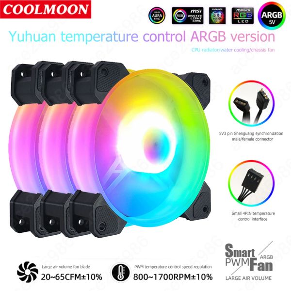 COSEMENTS COOLMOON 12cm 12V 4pin PWM PC CASE CHELOR FAN POUR CHASSIS INFORT