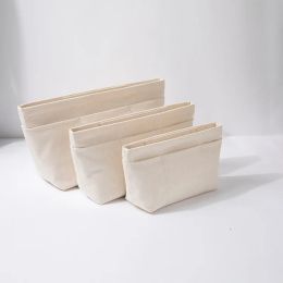 Kisten katoenen inzet make -up organisator tas met compartiment voor handtas reis binnenste zak draagbare cosmetische tas fit designer merkzakken