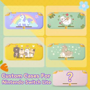 Étui personnalisé mignon Kawaii pour Nintendo Switch Lite, coque de Protection en TPU, couverture autocollante, créez vos propres designs