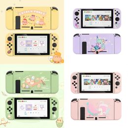 Funda protectora de piel de TPU suave para consola Nintendo Switch NS, carcasa para mando JoyCon, color morado, rosa, azul y verde