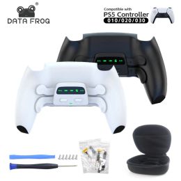 Cases Data Frog Remap Kit Back -knopbehuizing voor PS5 -controller Paddle met LED -indicator verstelbare turbospeed voor PS5 -accessoires