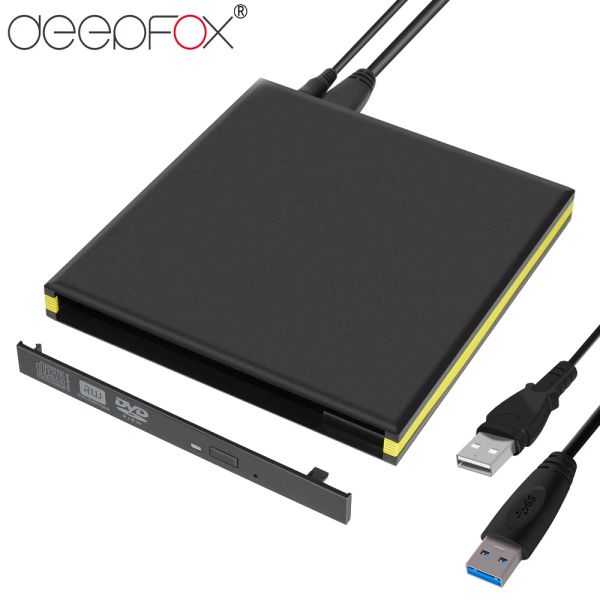 Casos Deepfox CD/DVD RW Cinete USB 3.0 Caso de 12.7 mm Case de accionamiento óptico SATA para portátil portátil sin controlador