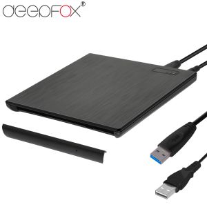 Cas Deepfox Universal 9,5 mm SATA USB CD externe CD DVD Case mobile externe pour ordinateur portable à entraînement optique