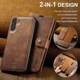 Cases Detachable Magnetic Leather Wallet Case voor Samsung Galaxy A14 4G A24 A34 A54 5G verwijderbare flipomslag