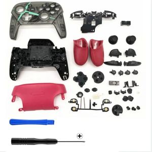 Cas bricolage personnalisé ensemble complet coque boîtier housse kit avec boutons vis pour Nintendo Switch Pro contrôleur NS Pro manette rouge