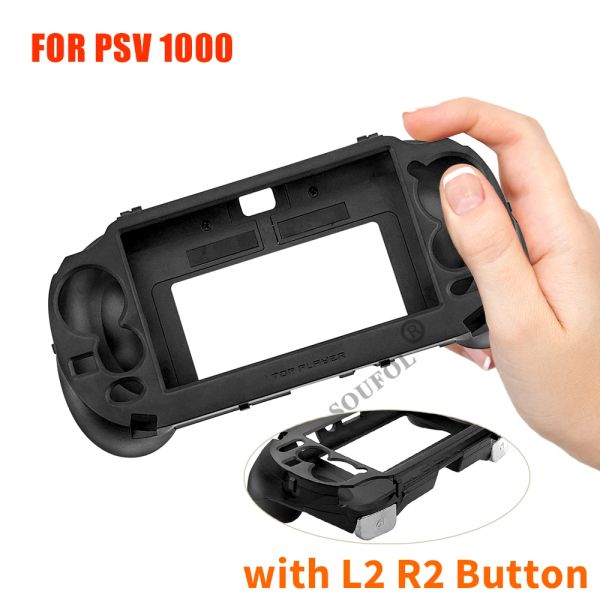 Cases Livraison directe givrée poignée Joypad support étui avec bouton de déclenchement L2 R2 pour PSV 1000 PS VITA PSV1000 Console de jeu deux couleurs