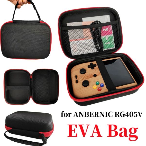 Casos Bolsa de caja de transporte EVA para la caja de protección de la consola RG405V Anbérica Bolsa Organizador portátil a prueba de choques con bolsillo de malla de mango