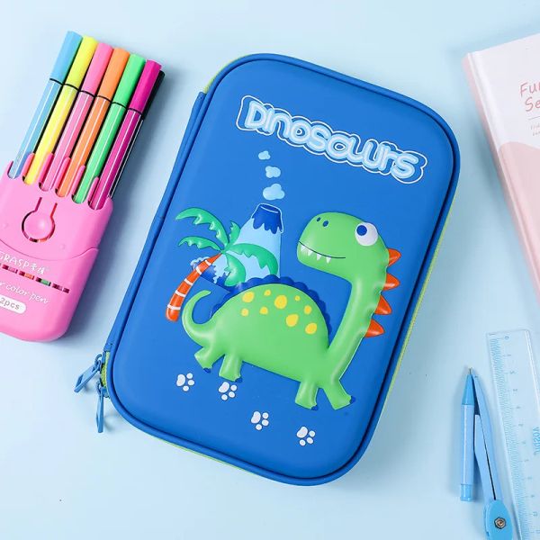 Caisses eva crayon dur carton carton dinosaur chat rangement école crayon crayon sac de stylo estuche escarcolcase coréen mignon papeterie