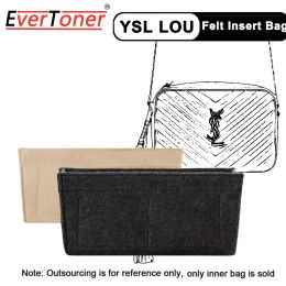 Caisses Evertoner pour Lou Camera Bag Insert Organizer Portable Crossbody Felt Felt Inner Makeup Organizer