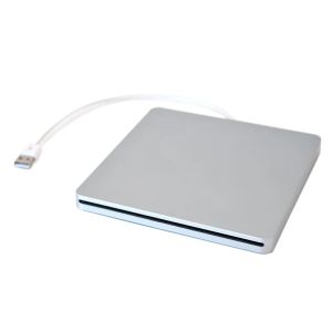 Cases Externe USB DVD Case for Pro Sata Hard Disk Drive DVD Super Multi Slot heeft aluminium look zilver