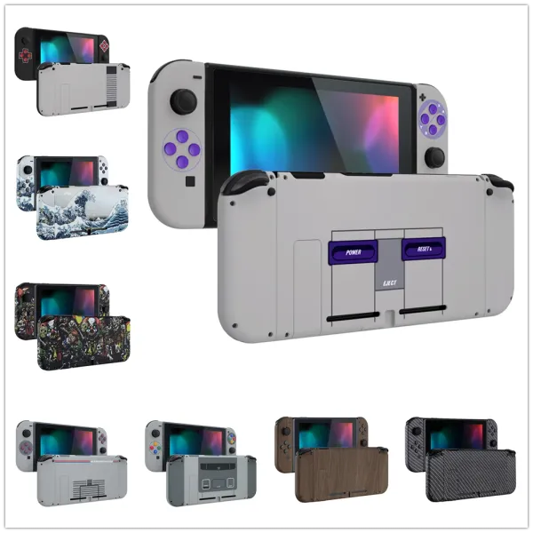 Carcasa eXtremeRate personalizada con diseño suave al tacto para consola, placa trasera, carcasa para controlador con botones completos para Nintendo Switch