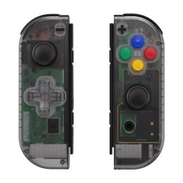 Cas extremère la coque de boîtier de contrôleur noir transparent personnalisé (version DPAD) avec des boutons de réglage complet pour NS Switch Oled Joycon