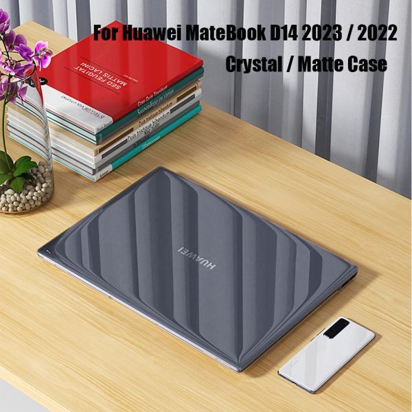 Cas pour 2023 MateBook D14 Case pour Huawei MateBook D 14 2022 Notebook ordinateur portable couvercle dur Crystal Matte antifall Protective Shell