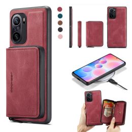 Cas pour Funda Xiaomi 11t Pro Case Détalable Carte de carte à glissière Dossier de cartes magnétiques Magnétique Couverture de cas de téléphone pour Xiaomi 11T MI11I POCO F3 M4 PRO