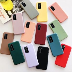 Gevallen voor Huawei P40 Lite P20Lite P30 Pro Case Cand Color Silicone Cover voor Huawei Honor 20s 10i 20i 9x 8x Y9 2019 NOVA 5T 3I Y5 Y6