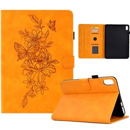 hoesjes voor ipad 10.9 2022 pro 11 10.5 10.5inch air air2 2 9.7 inch opdruk bloem vlinder lederen portemonnee tablet mode bloemen creditcard sleuf houder standaard etui