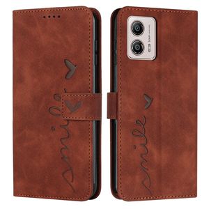 Gevallen voor Motorola G Stylus 5G 2023 Moto G53 G 5G E13 E73 X40 Pro Edge 2023 G72 E22 Hart Love Smile Wallet Leather Leer Cash ID Creditcardhouder Flip Cover Purse Strap