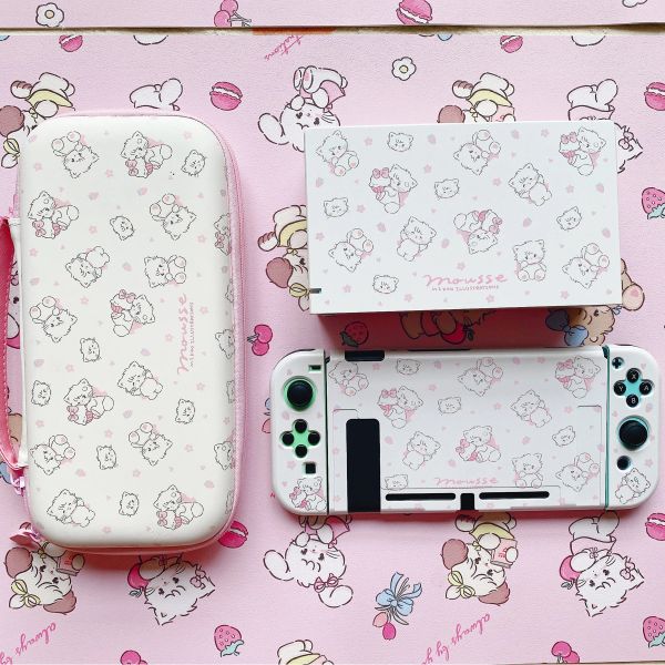 Étuis pour Nintendo Switch, accessoires OLED, coque Joycon, dessin animé Kawaii, couverture rigide en TPU pour accessoires de commutation, jeux de console